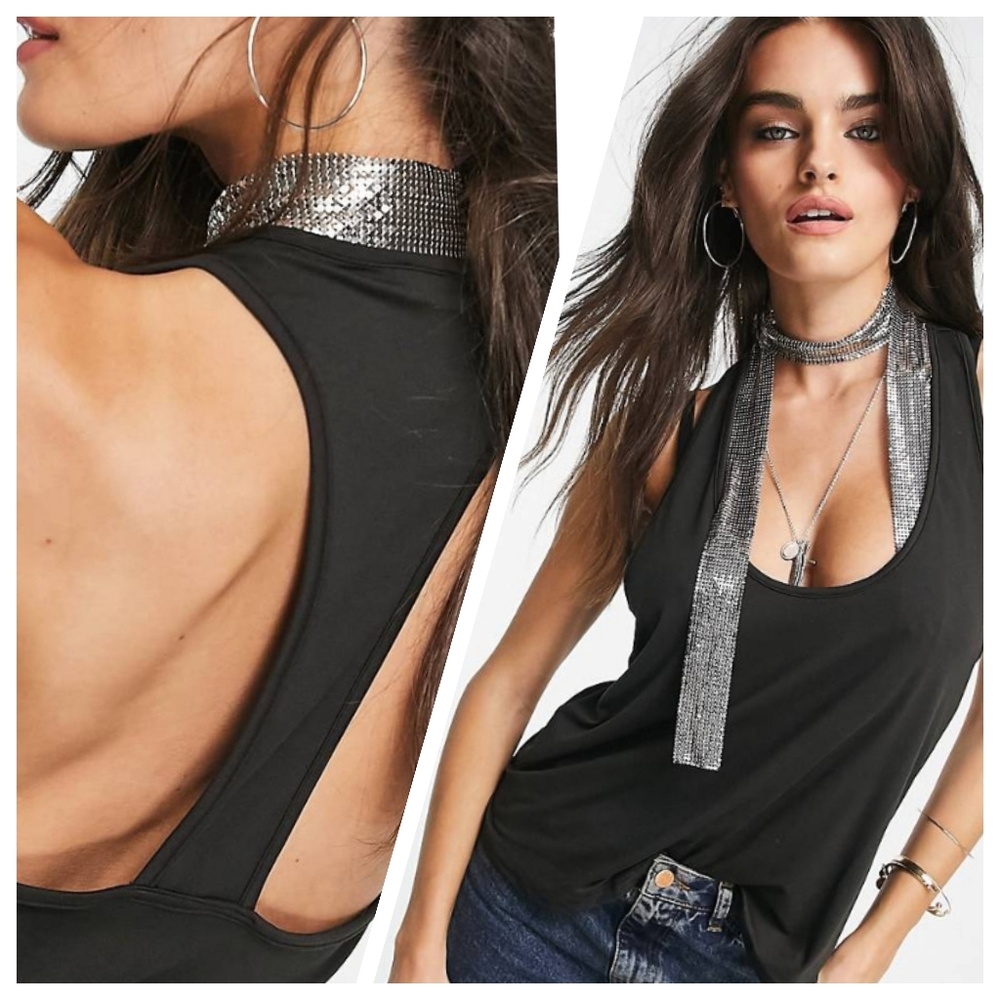 Free People Black and White Tank Tops - Picture 2 of 9